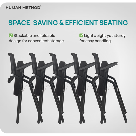 HUMAN METHOD FLEXI TRAINING CHAIR - WITH WRITING PAD AND WITHOUT WHEELS