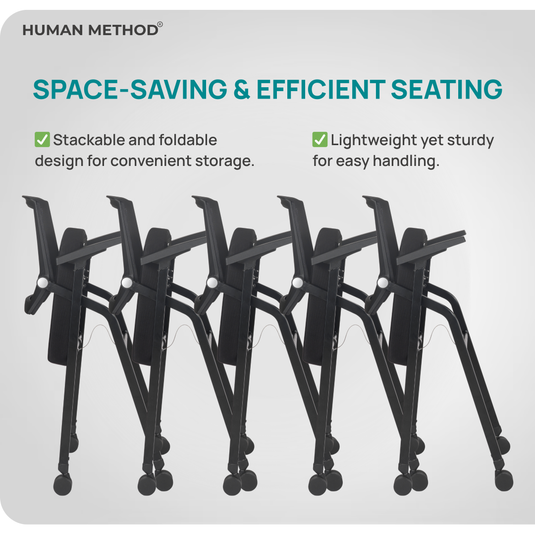 HUMAN METHOD FLEXI TRAINING CHAIR - WITH WRITING PAD AND WHEELS