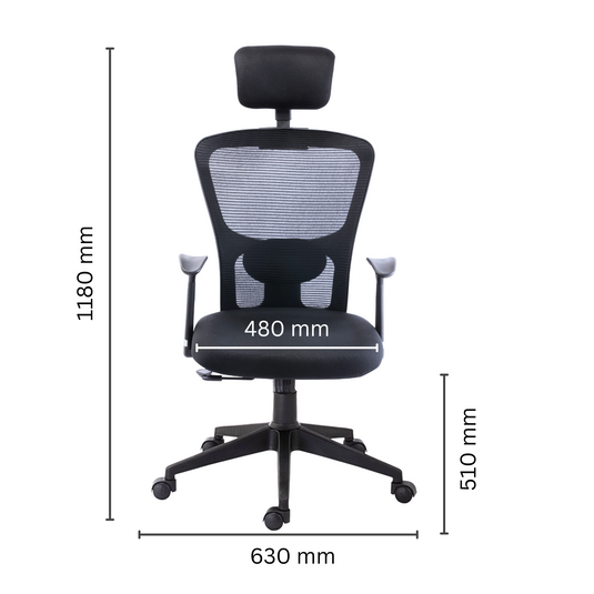 HUMAN METHOD VIBE ELITE ERGONOMIC HIGH BACK REVOLVING OFFICE CHAIR - BLACK