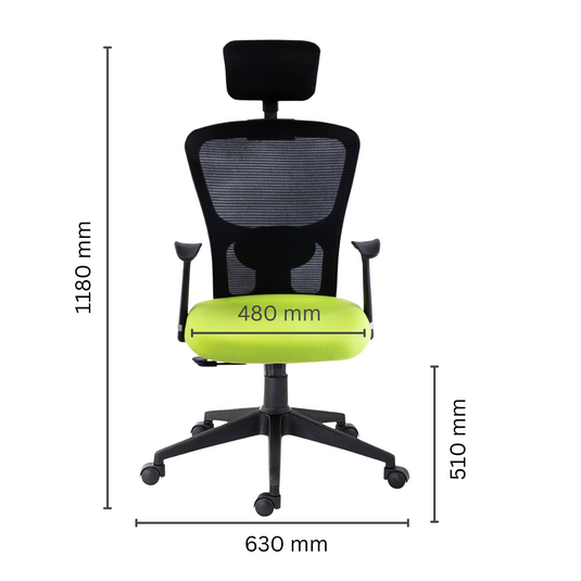 HUMAN METHOD VIBE ELITE ERGONOMIC HIGH BACK REVOLVING OFFICE CHAIR - GREEN