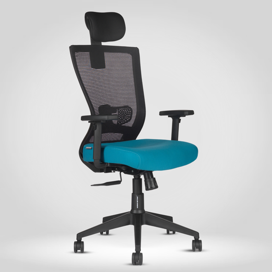 HUMAN METHOD ACTIVE PREMIUM ERGONOMIC HIGH BACK REVOLVING OFFICE CHAIR - JET BLACK - CRYSTAL TEAL