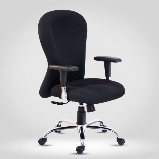HUMAN METHOD VINTAGE (ELEGANCE) ERGONOMIC MID BACK REVOLVING OFFICE CHAIR - JET BLACK