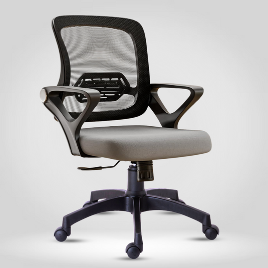 HUMAN METHOD BLOSSOM ERGONOMIC MID BACK REVOLVING OFFICE CHAIR - BLACK - GREY