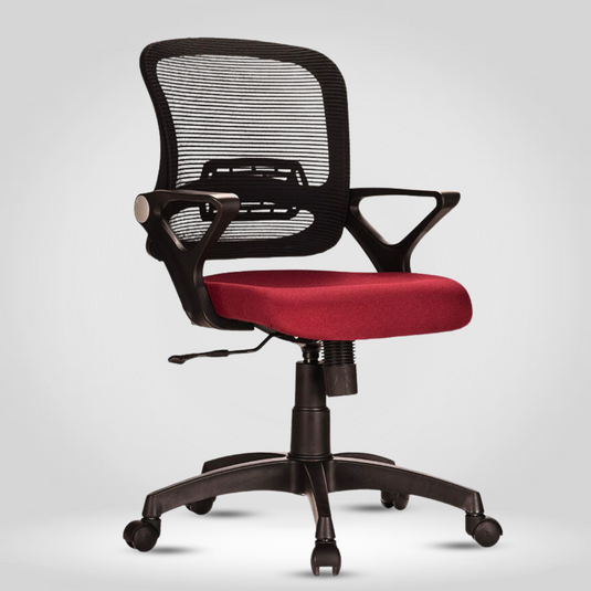 HUMAN METHOD BLOSSOM ERGONOMIC MID BACK REVOLVING OFFICE CHAIR - BLACK - MAROON