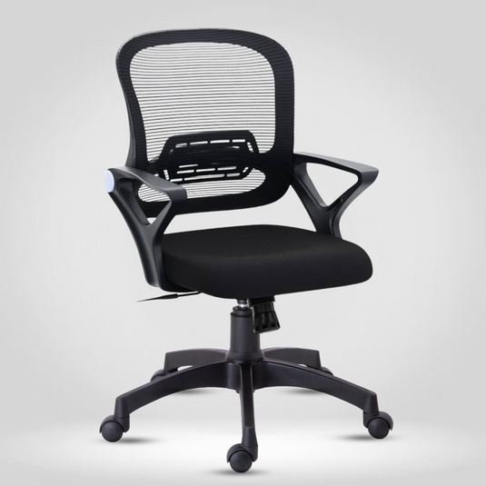 HUMAN METHOD BLOSSOM ERGONOMIC MID BACK REVOLVING OFFICE CHAIR - BLACK