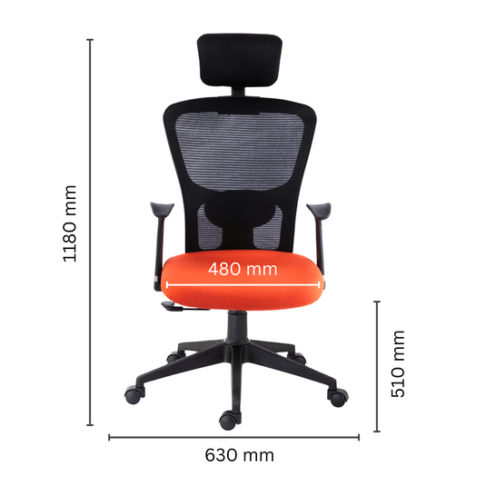 HUMAN METHOD VIBE ELITE ERGONOMIC HIGH BACK REVOLVING OFFICE CHAIR - ORANGE