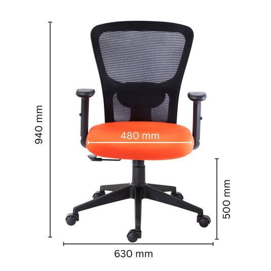 HUMAN METHOD VIBE PLUS ERGONOMIC MID BACK REVOLVING OFFICE CHAIR - ORANGE