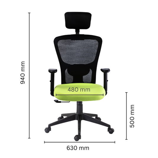 HUMAN METHOD VIBE PLUS ERGONOMIC HIGH BACK REVOLVING OFFICE CHAIR - GREEN