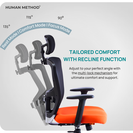 HUMAN METHOD VIBE PRO ERGONOMIC HIGH BACK REVOLVING OFFICE CHAIR - ORANGE
