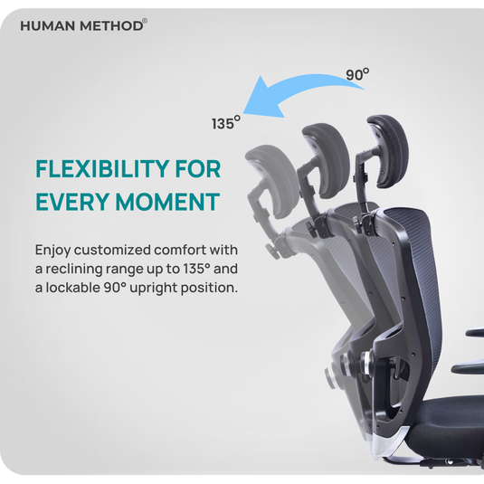 HUMAN METHOD VIBE PLUS ERGONOMIC HIGH BACK REVOLVING OFFICE CHAIR - BLACK