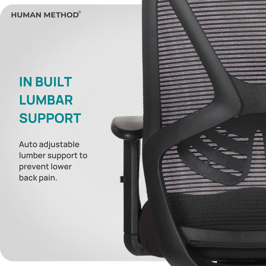 HUMAN METHOD SIENA ELITE ERGONOMIC MID BACK REVOLVING OFFICE CHAIR - JET BLACK