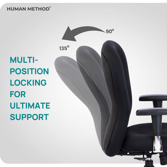 HUMAN METHOD VINTAGE (ELEGANCE) ERGONOMIC MID BACK REVOLVING OFFICE CHAIR - JET BLACK