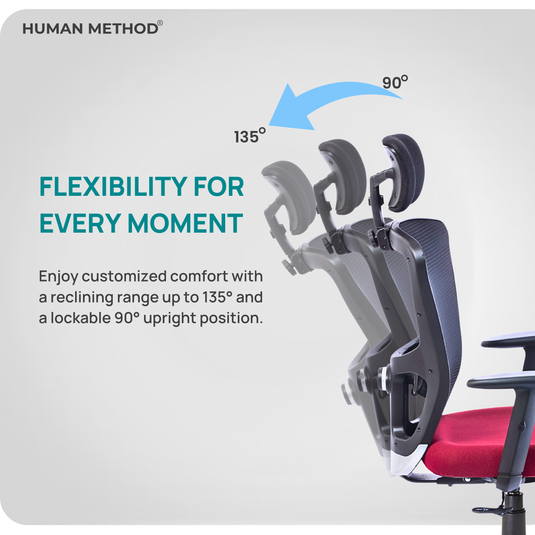 HUMAN METHOD VIBE PLUS ERGONOMIC HIGH BACK REVOLVING OFFICE CHAIR - MAROON