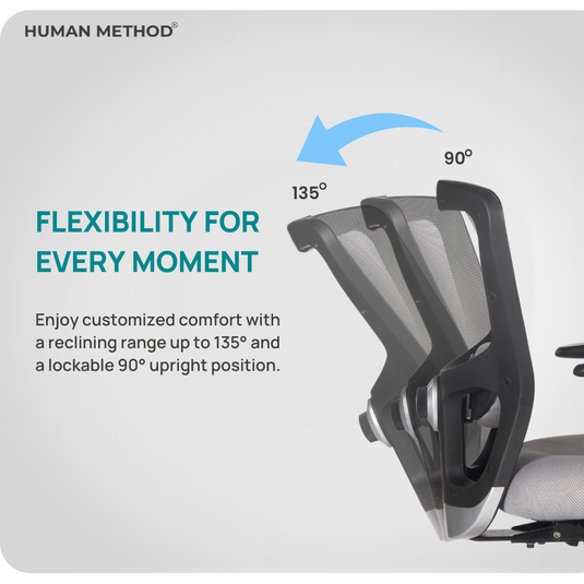 HUMAN METHOD VIBE PLUS ERGONOMIC MID BACK REVOLVING OFFICE CHAIR - STERLING GREY