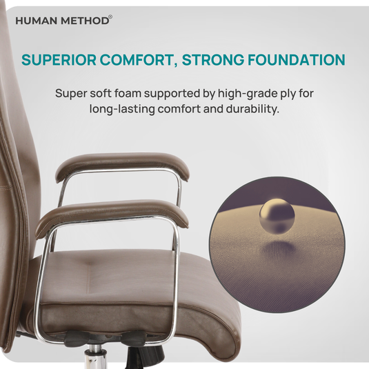 HUMAN METHOD ACCORD PREMIUM MID BACK REVOLVING OFFICE CHAIR - BROWN