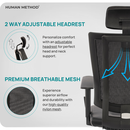 HUMAN METHOD ULTIMA (PREMIUM) HIGH BACK REVOLVING CHAIR - JET BLACK