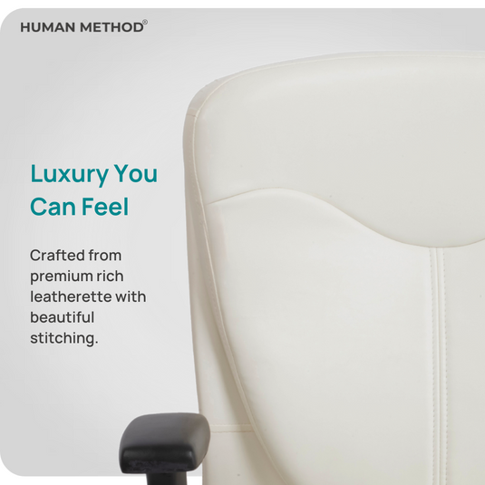 HUMAN METHOD PROMPT MID BACK REVOLVING CHAIR (ELEGANCE) - WHITE