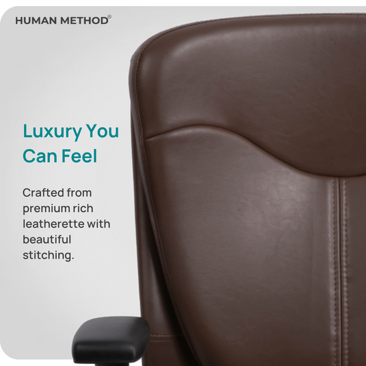 HUMAN METHOD PROMPT HIGH BACK REVOLVING CHAIR (ELEGANCE) - BROWN