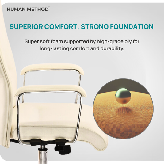 HUMAN METHOD ACCORD PREMIUM SUPER HIGH BACK REVOLVING OFFICE CHAIR - WHITE