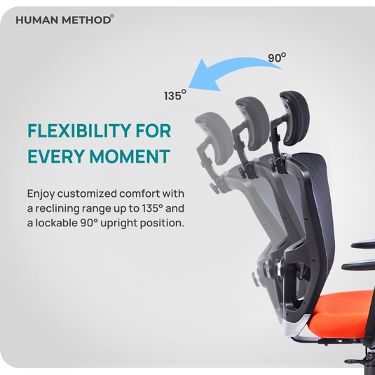 HUMAN METHOD VIBE PLUS ERGONOMIC HIGH BACK REVOLVING OFFICE CHAIR - ORANGE