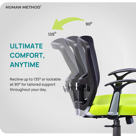 HUMAN METHOD VIBE ELITE ERGONOMIC MID BACK REVOLVING OFFICE CHAIR - GREEN