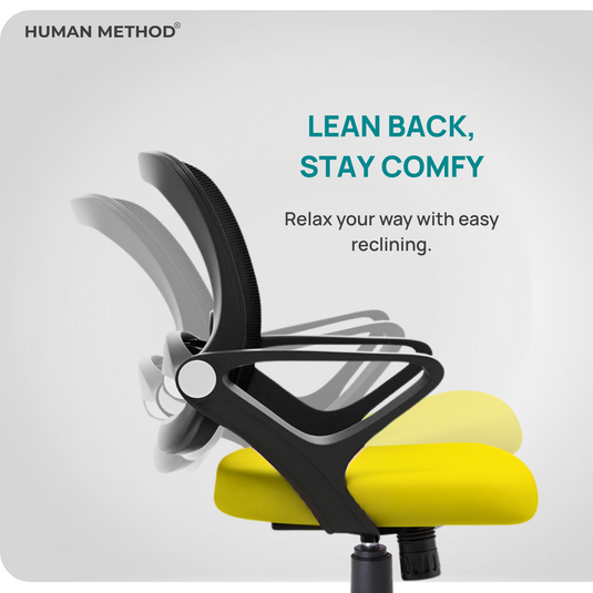 HUMAN METHOD BLOSSOM ERGONOMIC MID BACK REVOLVING OFFICE CHAIR - BLACK - GREEN