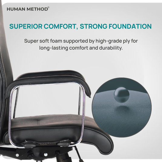 HUMAN METHOD ACCORD PREMIUM MID BACK REVOLVING OFFICE CHAIR - RICH BLACK