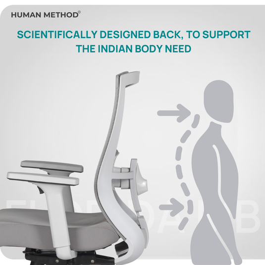HUMAN METHOD FLORIDA PRO PREMIUM ERGONOMIC MID BACK REVOLVING OFFICE CHAIR  - PLATINUM GREY