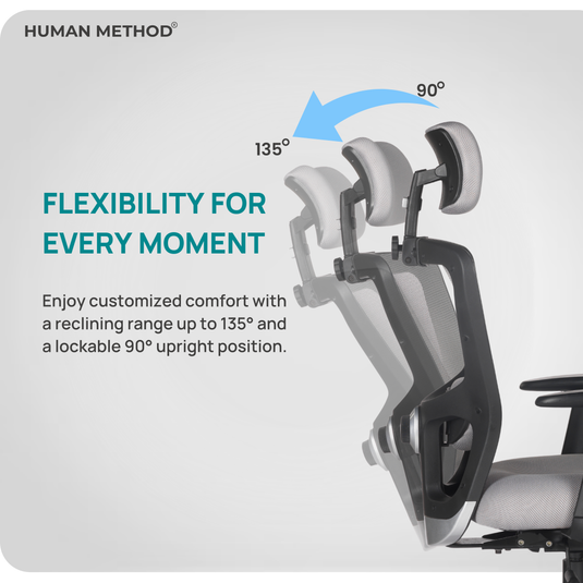 HUMAN METHOD VIBE PLUS ERGONOMIC HIGH BACK REVOLVING OFFICE CHAIR - STERLING GREY