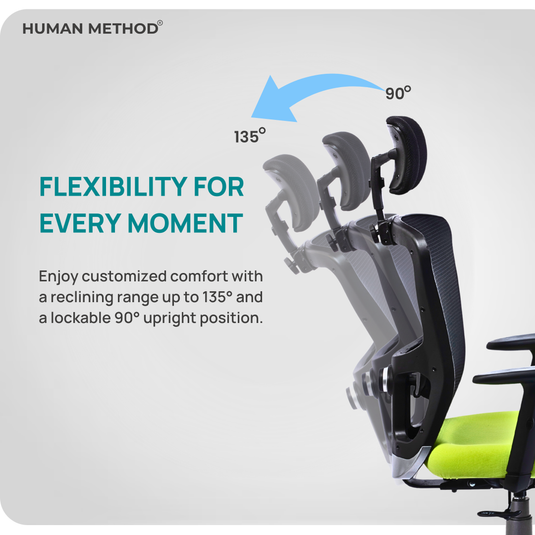 HUMAN METHOD VIBE PLUS ERGONOMIC HIGH BACK REVOLVING OFFICE CHAIR - GREEN
