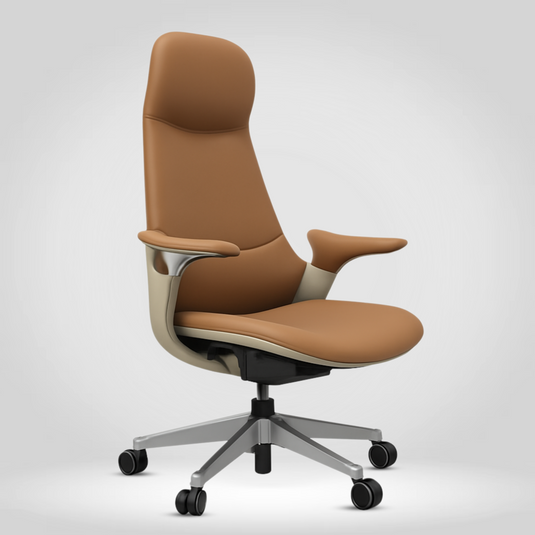 HUMAN METHOD MOON LEATHER HIGH BACK REVOLVING CHAIR - COPPER