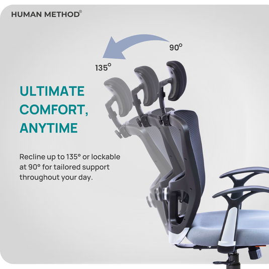HUMAN METHOD VIBE ELITE ERGONOMIC HIGH BACK REVOLVING OFFICE CHAIR - GREY