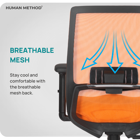 HUMAN METHOD AMAZE ERGONOMIC MID BACK REVOLVING OFFICE CHAIR - ORANGE
