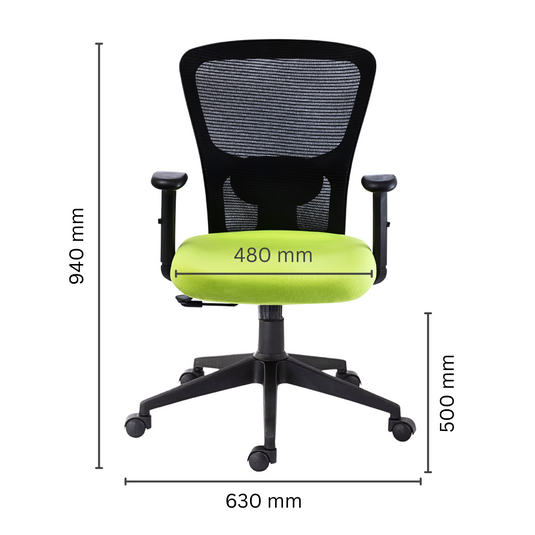 HUMAN METHOD VIBE PLUS ERGONOMIC MID BACK REVOLVING OFFICE CHAIR - GREEN