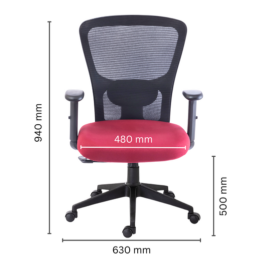 HUMAN METHOD VIBE PLUS ERGONOMIC MID BACK REVOLVING OFFICE CHAIR - MAROON