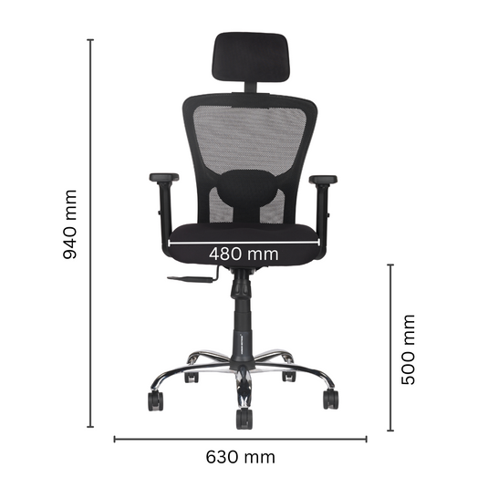 HUMAN METHOD VIBE PRO ERGONOMIC HIGH BACK REVOLVING OFFICE CHAIR - BLACK