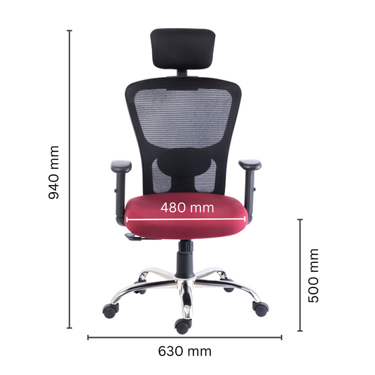HUMAN METHOD VIBE PLUS ERGONOMIC HIGH BACK REVOLVING OFFICE CHAIR - MAROON