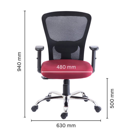 HUMAN METHOD VIBE PRO ERGONOMIC MID BACK REVOLVING OFFICE CHAIR - MAROON