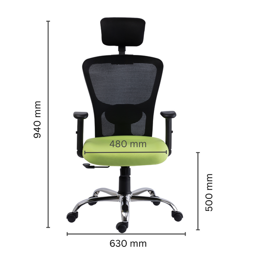 HUMAN METHOD VIBE PRO ERGONOMIC HIGH BACK REVOLVING OFFICE CHAIR - GREEN