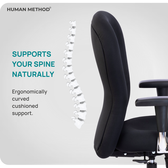 HUMAN METHOD VINTAGE (ELEGANCE) ERGONOMIC MID BACK REVOLVING OFFICE CHAIR - JET BLACK