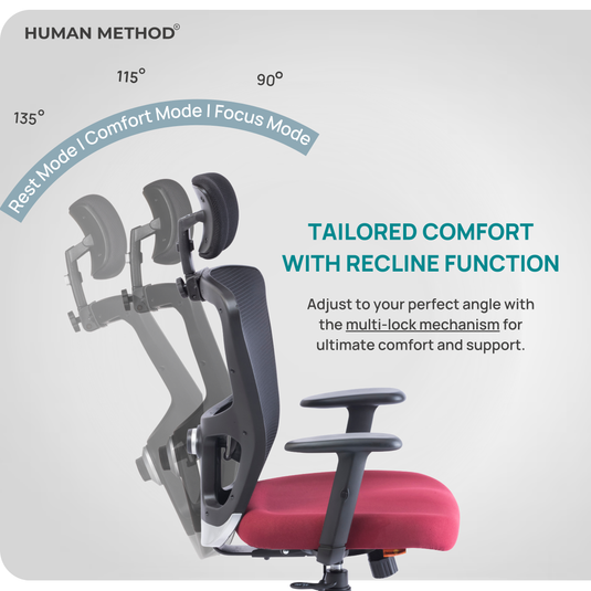 HUMAN METHOD VIBE PRO ERGONOMIC HIGH BACK REVOLVING OFFICE CHAIR - MAROON