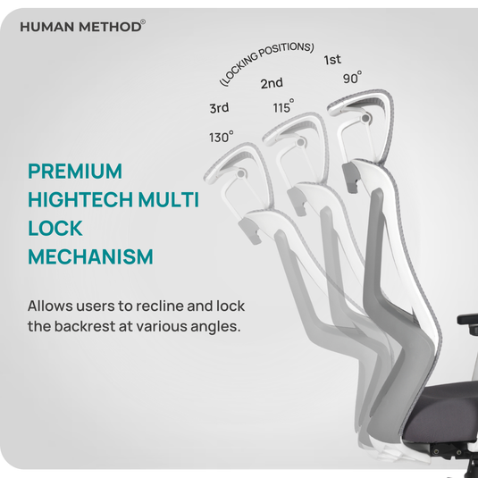 HUMAN METHOD SIENA PRO ERGONOMIC HIGH BACK REVOLVING OFFICE CHAIR - PLATINUM GREY