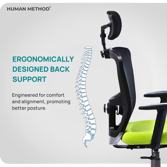 HUMAN METHOD VIBE PLUS ERGONOMIC HIGH BACK REVOLVING OFFICE CHAIR - GREEN