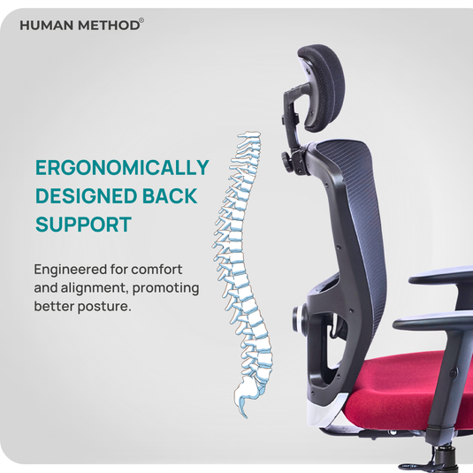 HUMAN METHOD VIBE PLUS ERGONOMIC HIGH BACK REVOLVING OFFICE CHAIR - MAROON
