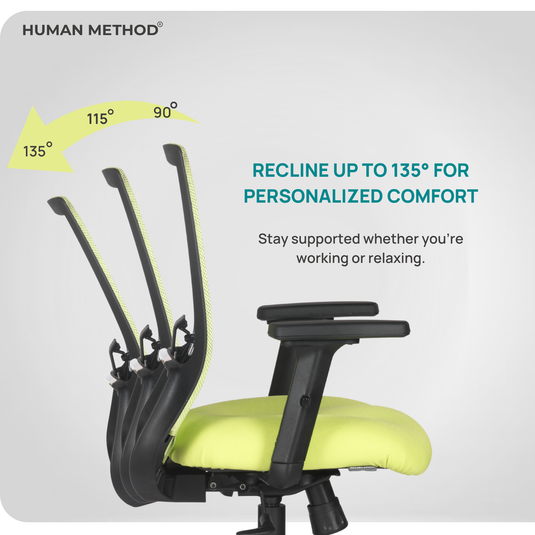 HUMAN METHOD AMAZE ERGONOMIC MID BACK REVOLVING OFFICE CHAIR - GREEN