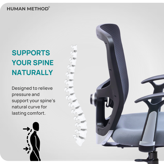 HUMAN METHOD VIBE ELITE ERGONOMIC MID BACK REVOLVING OFFICE CHAIR - GREY
