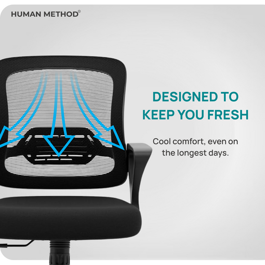 HUMAN METHOD BLOSSOM ERGONOMIC MID BACK REVOLVING OFFICE CHAIR - BLACK