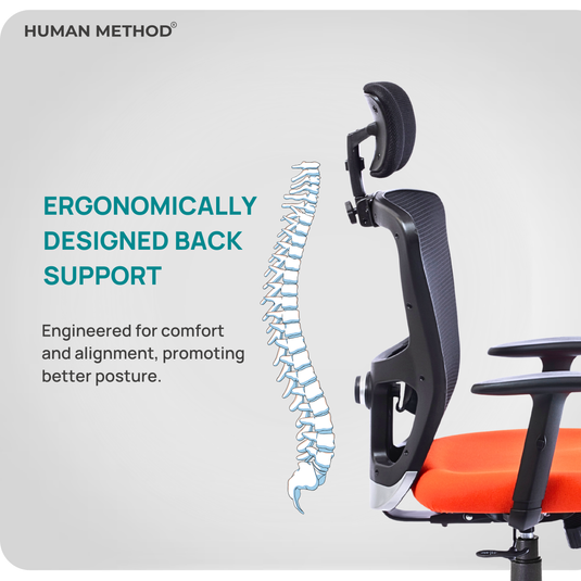 HUMAN METHOD VIBE PLUS ERGONOMIC HIGH BACK REVOLVING OFFICE CHAIR - ORANGE