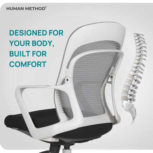 HUMAN METHOD ALEX ERGONOMIC MID BACK REVOLVING OFFICE CHAIR - JET BLACK