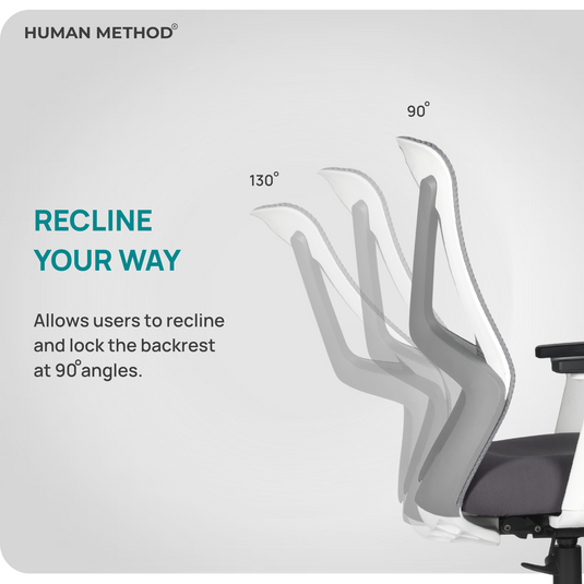 HUMAN METHOD SIENA PRO ERGONOMIC MID BACK REVOLVING OFFICE CHAIR - PLATINUM GREY